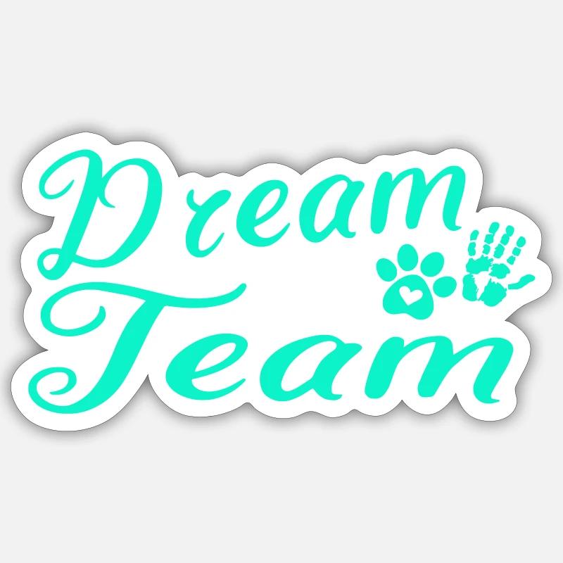 Équipe de rêve canine - Sticker taille S (10 x 10 cm) - blanc mat