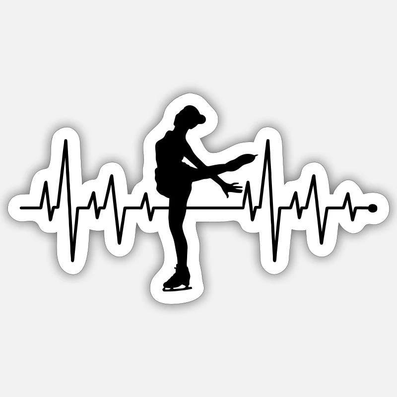 eislaufen - Sticker Größe S (10 x 10 cm) - Mattweiß