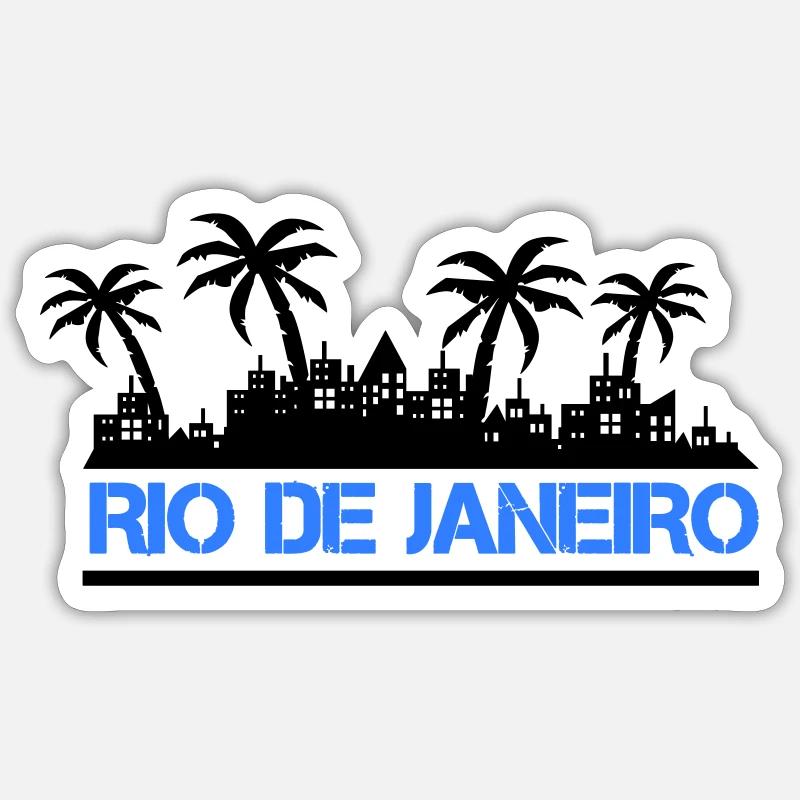 Rio de Janeiro - Sticker taille S (10 x 10 cm) - blanc mat