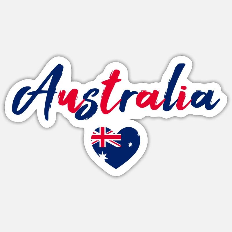 Australie - Sticker taille S (10 x 10 cm) - blanc mat