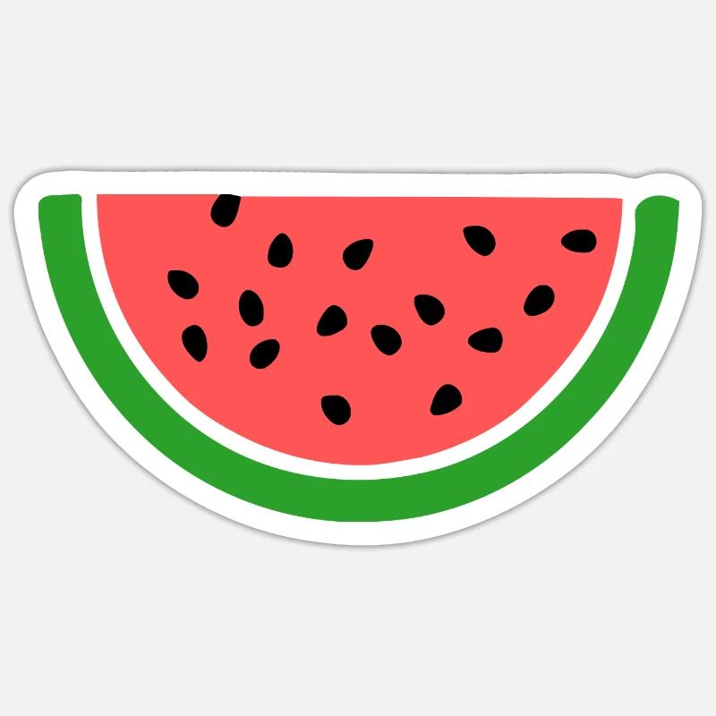 Melon pastèque - Sticker taille S (10 x 10 cm) - blanc mat