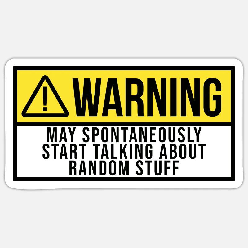 ADHD begynder at tale om tilfældige ting - Sticker størrelse S (10 x 10 cm) - mat hvid