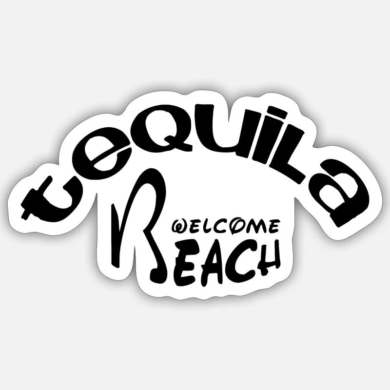 Plage de Tequila Sticker taille S (10 x 10 cm)