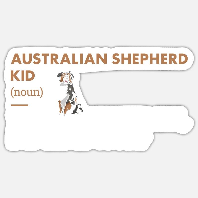 Dog Aussie Kid Definition - Sticker Größe S (10 x 10 cm) - Mattweiß