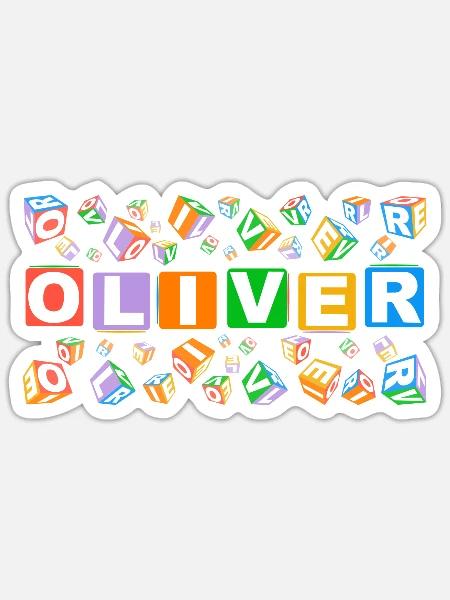OLIVER colourful cubes - Sticker Größe S (10 x 10 cm) - Mattweiß
