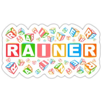 RAINER colourful cubes - Sticker Größe S (10 x 10 cm) - Mattweiß - Vorne
