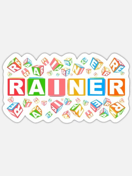RAINER colourful cubes - Sticker Größe S (10 x 10 cm) - Mattweiß