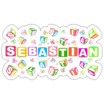 SEBASTIAN colourful cubes - Sticker Größe S (10 x 10 cm) - Mattweiß - Vorne