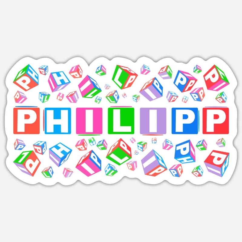 PHILIPP colourful cubes Sticker Größe S (10 x 10 cm)