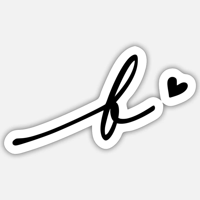 Lettre B Cursive - Sticker taille S (10 x 10 cm) - blanc mat