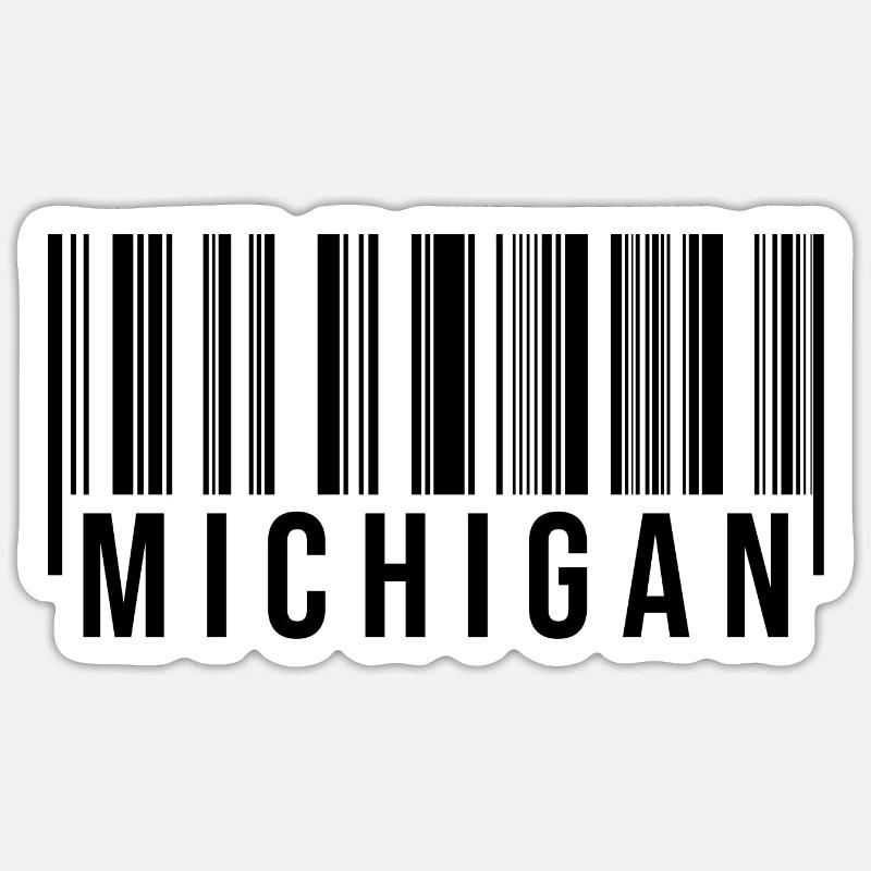 Michigan Barcode - Sticker size S (10 x 10 cm) - white matte