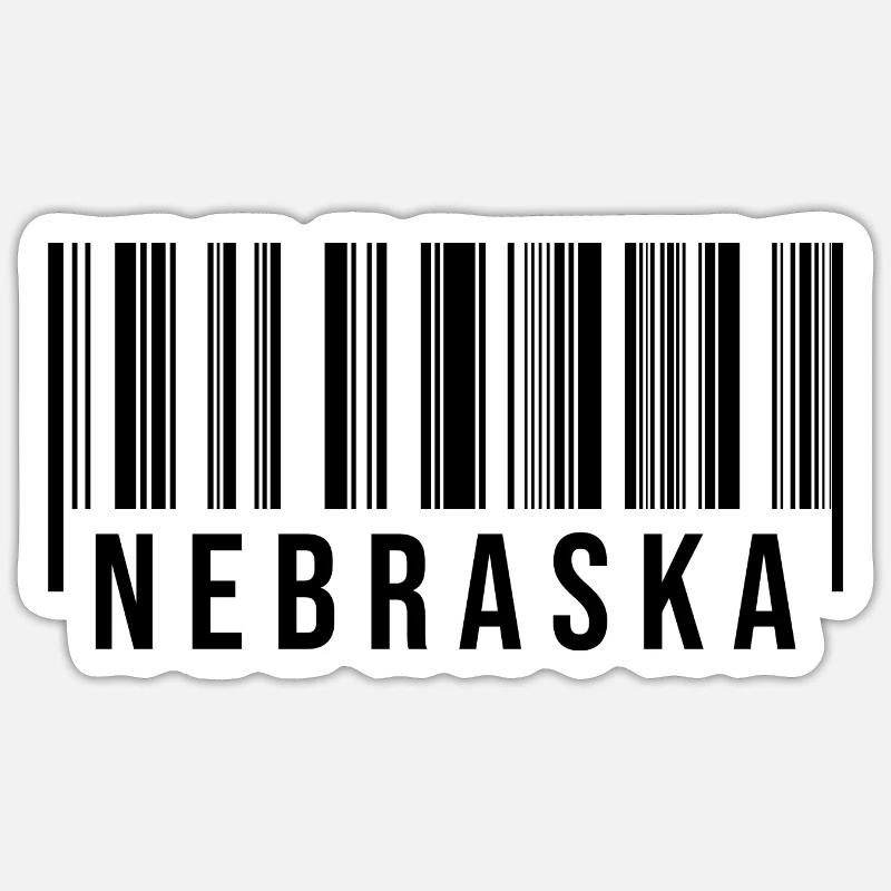 Nebraska Barcode - Sticker Größe S (10 x 10 cm) - Mattweiß