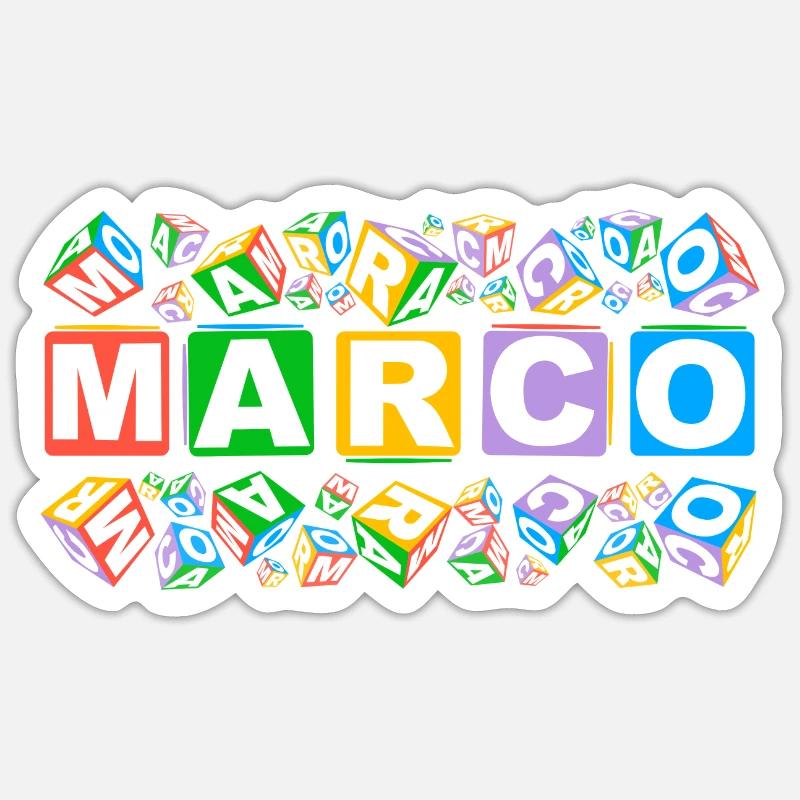 MARCO colourful cubes - Sticker Größe S (10 x 10 cm) - Mattweiß