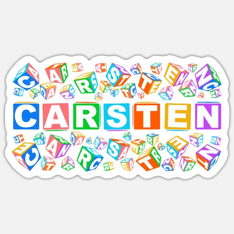 CARSTEN colourful cubes - Sticker Größe S (10 x 10 cm) - Mattweiß