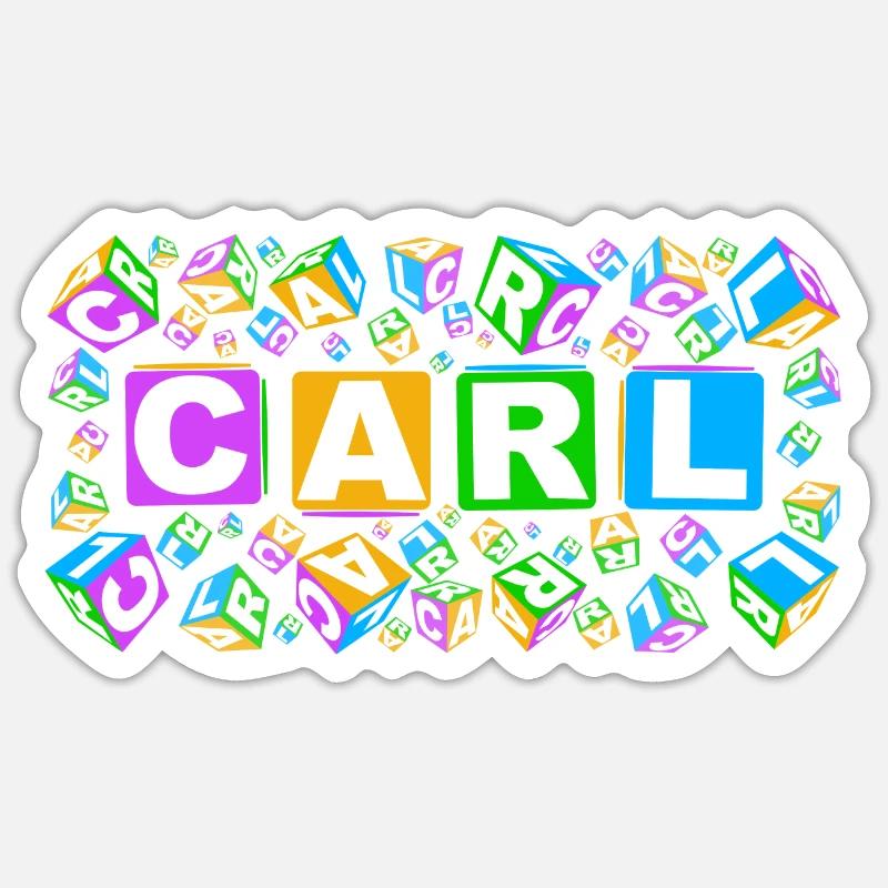 CARL colourful cubes - Sticker Größe S (10 x 10 cm) - Mattweiß
