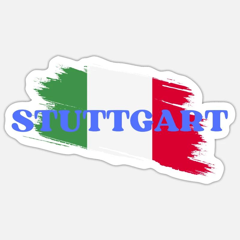 Stuttgart - Sticker taille S (10 x 10 cm) - blanc mat