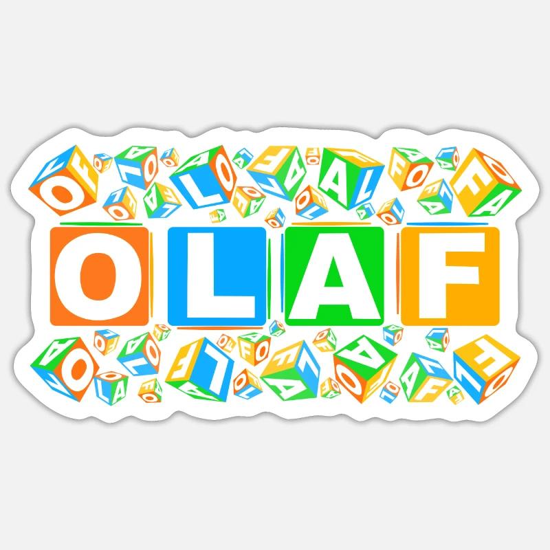 OLAF colourful cubes - Sticker Größe S (10 x 10 cm) - Mattweiß