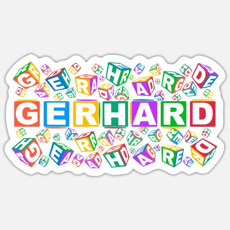 GERHARD colourful cubes - Sticker Größe S (10 x 10 cm) - Mattweiß