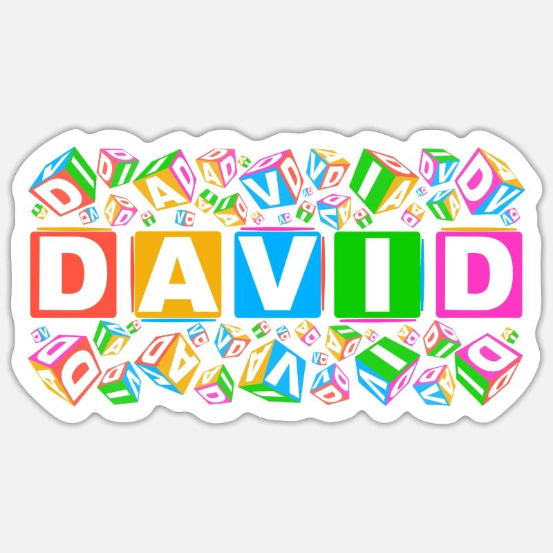 DAVID colourful cubes Sticker Größe S (10 x 10 cm)