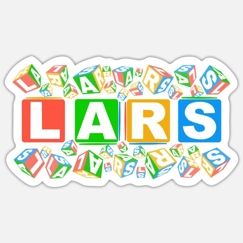 LARS colourful cubes - Sticker Größe S (10 x 10 cm) - Mattweiß