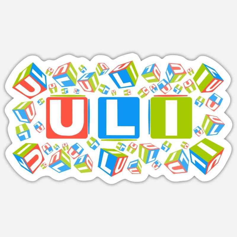 ULI colourful cubes - Sticker Größe S (10 x 10 cm) - Mattweiß