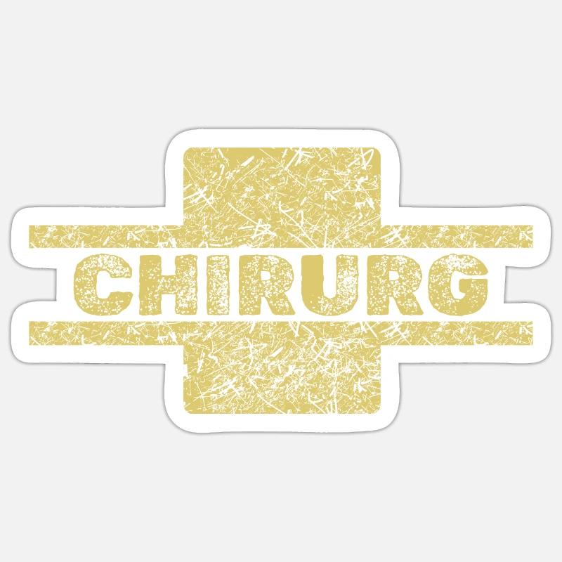 Chirurg als Beruf - Sticker Größe S (10 x 10 cm) - Mattweiß