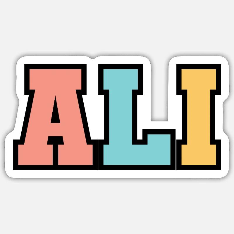Nom - Ali - Sticker taille S (10 x 10 cm) - blanc mat