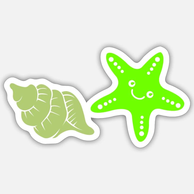 Starfish Shell - Sticker size S (10 x 10 cm) - white matte