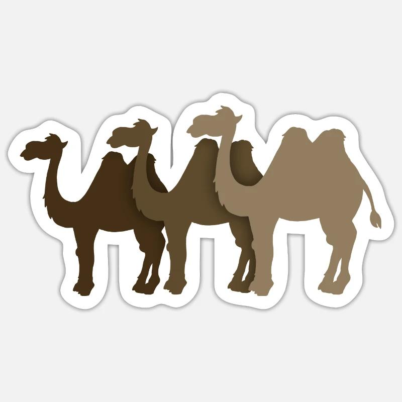Kamele - Sticker Größe S (10 x 10 cm) - Mattweiß