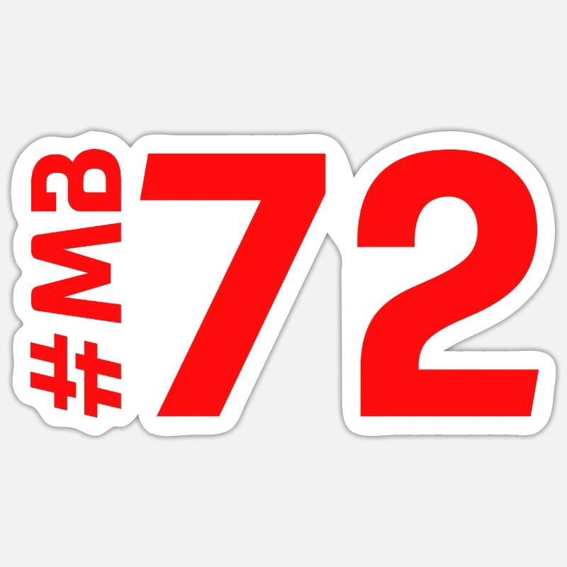 MB72 - Sticker taille S (10 x 10 cm) - blanc mat