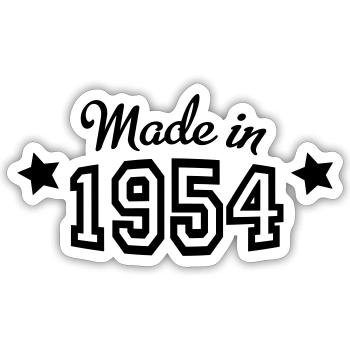 1954 - Sticker taille S (10 x 10 cm) - blanc mat - Devant
