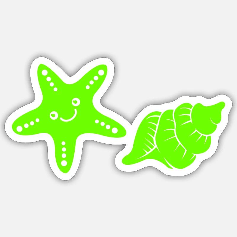 Starfish Shell 1 - Sticker size S (10 x 10 cm) - white matte