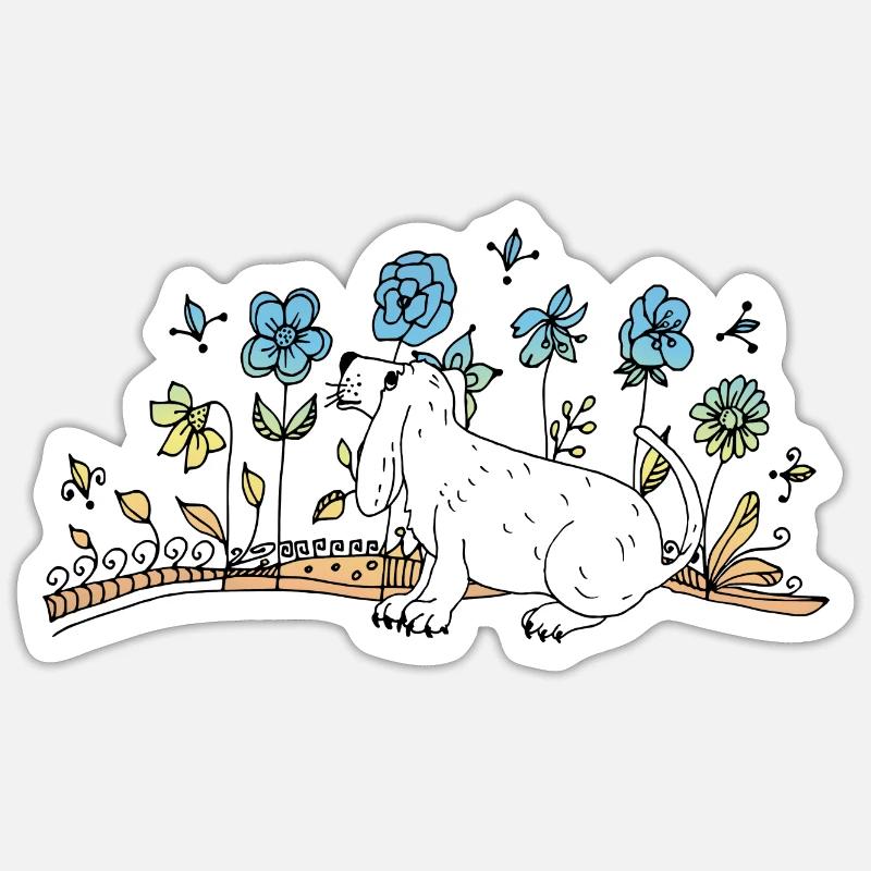Hund - Sticker Größe S (10 x 10 cm) - Mattweiß