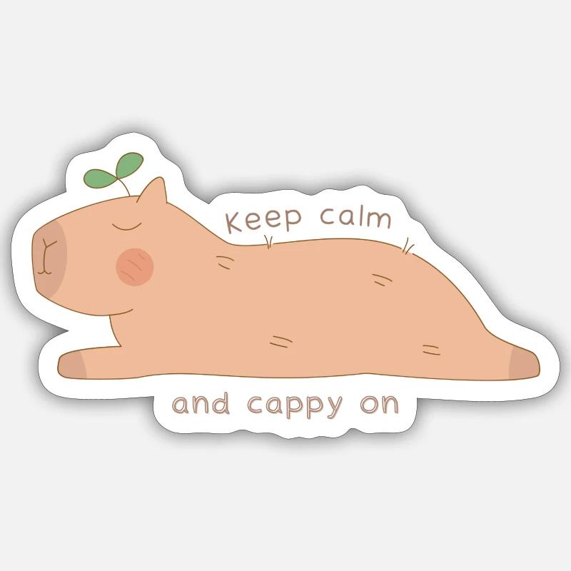 keep calm and cappy on Sticker Größe S (10 x 10 cm)