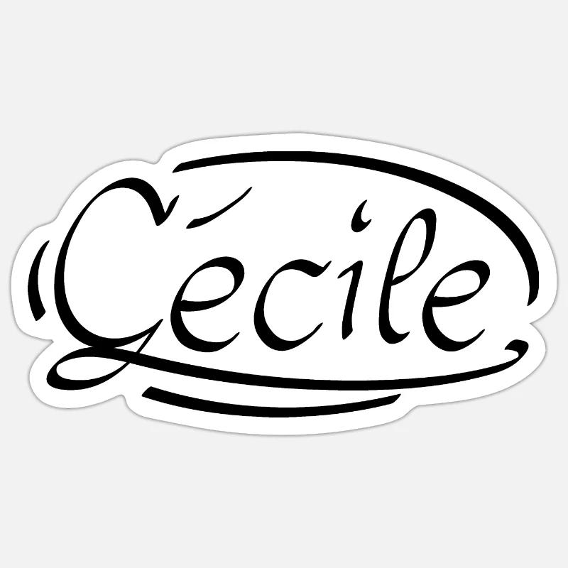 Cécile - Sticker taille S (10 x 10 cm) - blanc mat