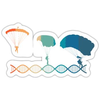 Parachutes are in my DNA - Sticker size S (10 x 10 cm) - white matte - Front