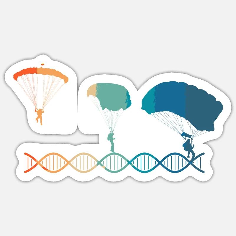 Parachutes are in my DNA - Sticker size S (10 x 10 cm) - white matte
