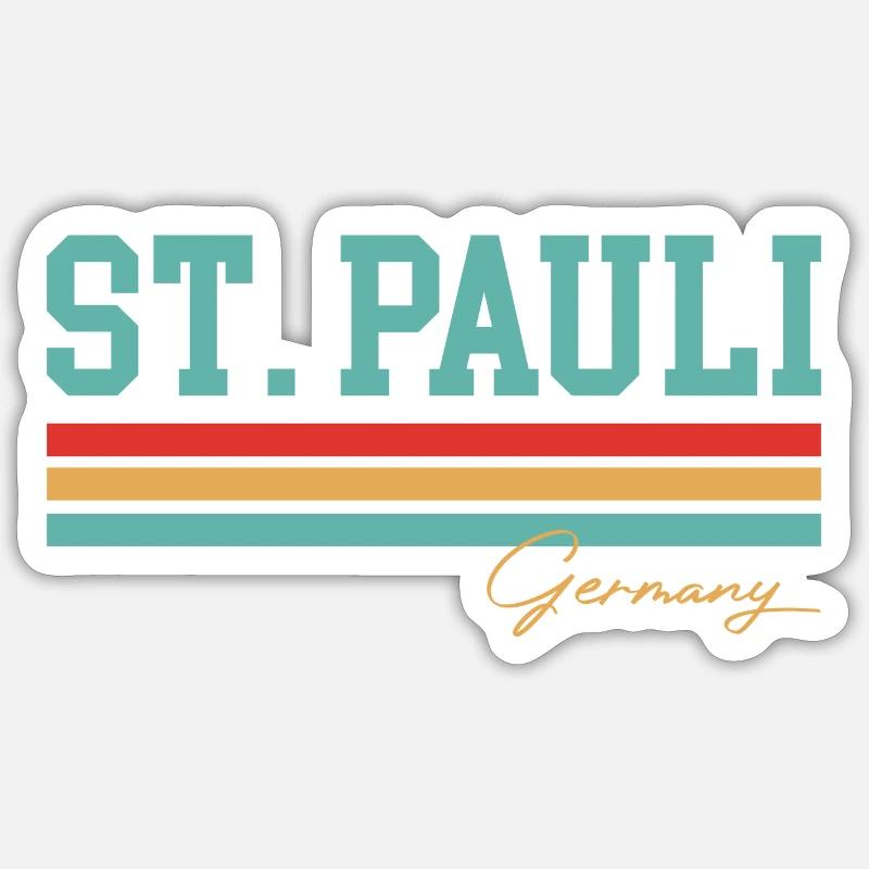 St. Pauli, Germany - Sticker size S (10 x 10 cm) - white matte