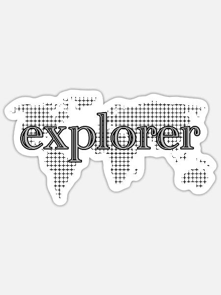 Entdecke als Entdecker die Welt im Urlaub Reise - Sticker Größe S (10 x 10 cm) - Mattweiß