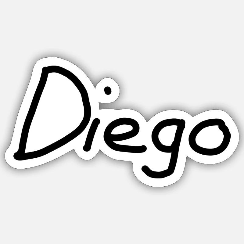 Diego - Sticker taille S (10 x 10 cm) - blanc mat