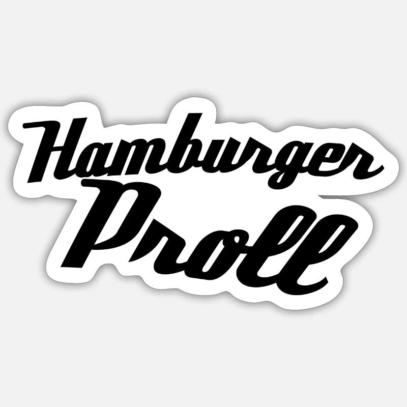Hamburger Proll - Sticker Größe S (10 x 10 cm) - Mattweiß