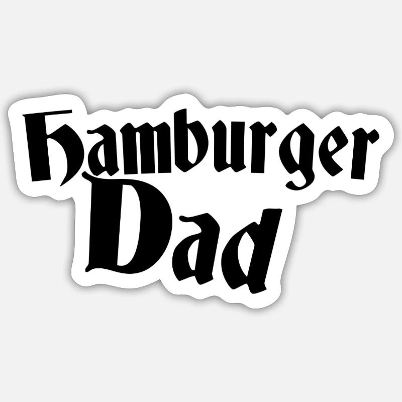 Hamburger dad - Sticker Größe S (10 x 10 cm) - Mattweiß