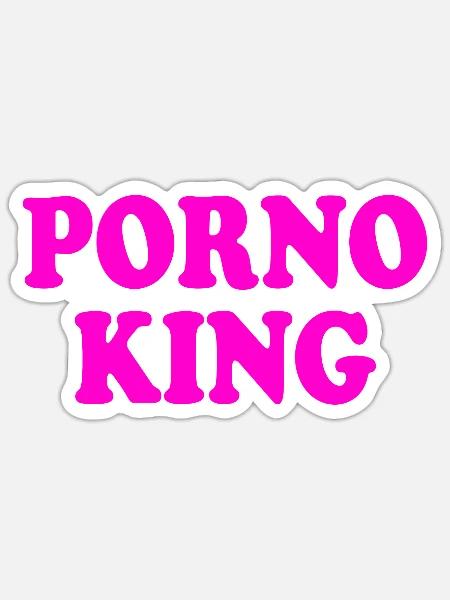 Porno king - Sticker Größe S (10 x 10 cm) - Mattweiß