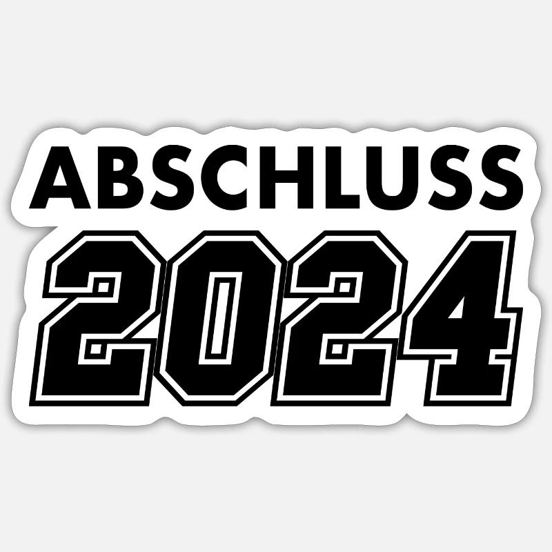 Abschluss 2024 Geschenk Schule - Sticker Größe S (10 x 10 cm) - Mattweiß