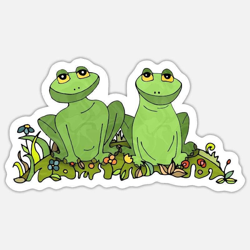 Frogs - Sticker size S (10 x 10 cm) - white matte