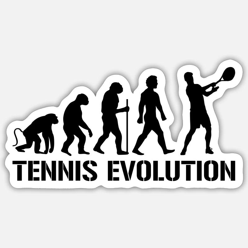 Evolution Tennis - Sticker size S (10 x 10 cm) - white matte
