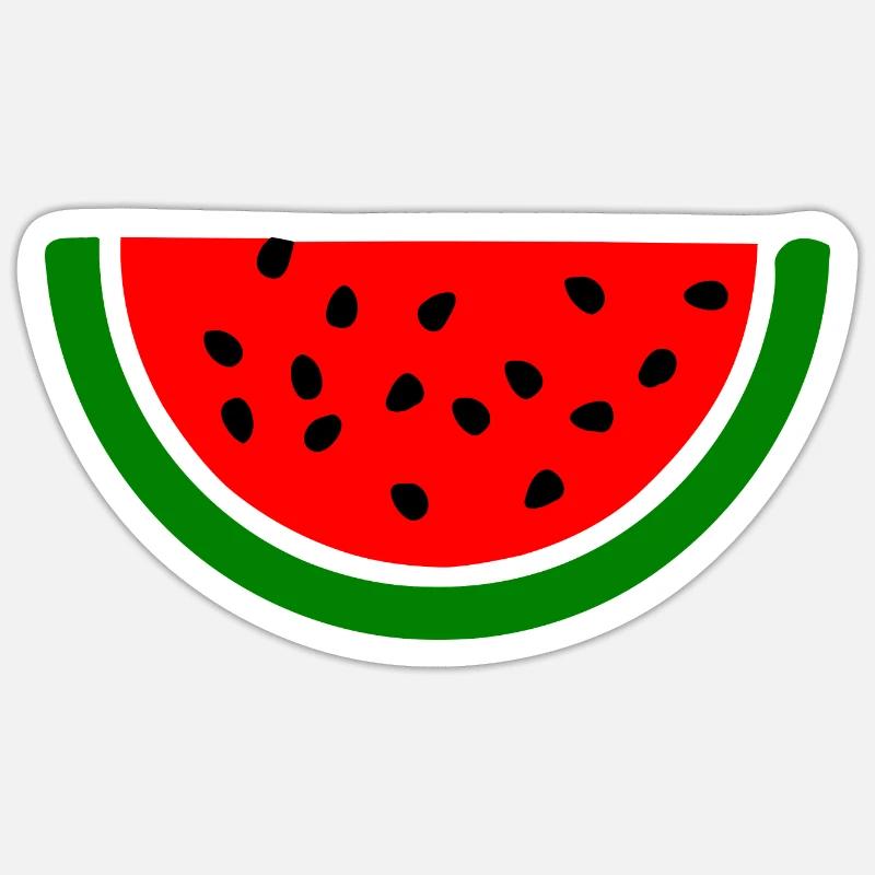 Melon pastèque - Sticker taille S (10 x 10 cm) - blanc mat