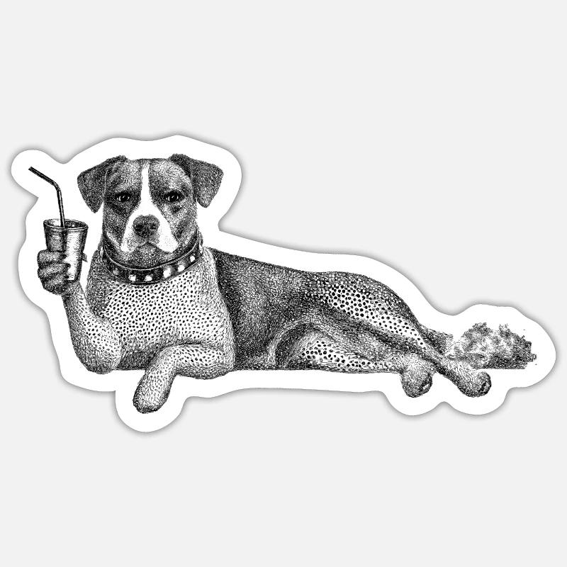 Drinking Cocktail - Sticker size S (10 x 10 cm) - white matte
