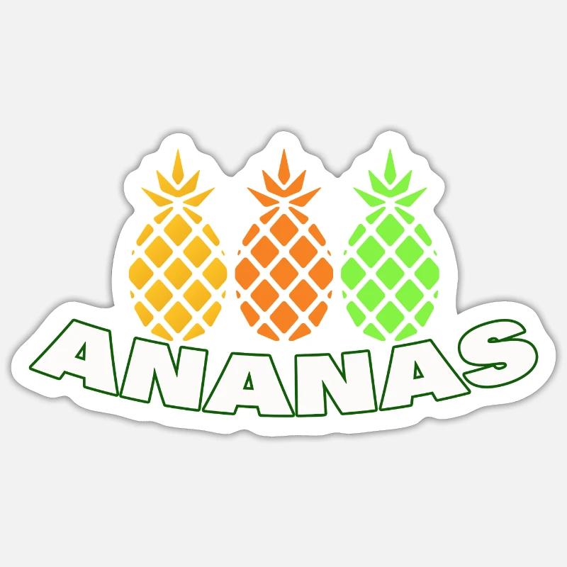 ANANAS - Sticker Größe S (10 x 10 cm) - Mattweiß