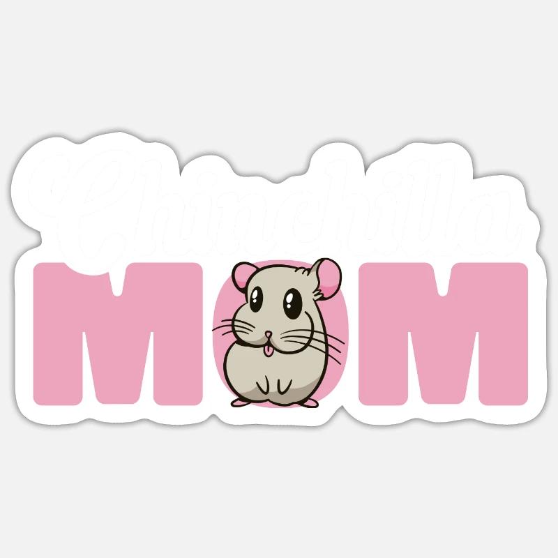 Chinchilla - Sticker Größe S (10 x 10 cm) - Mattweiß